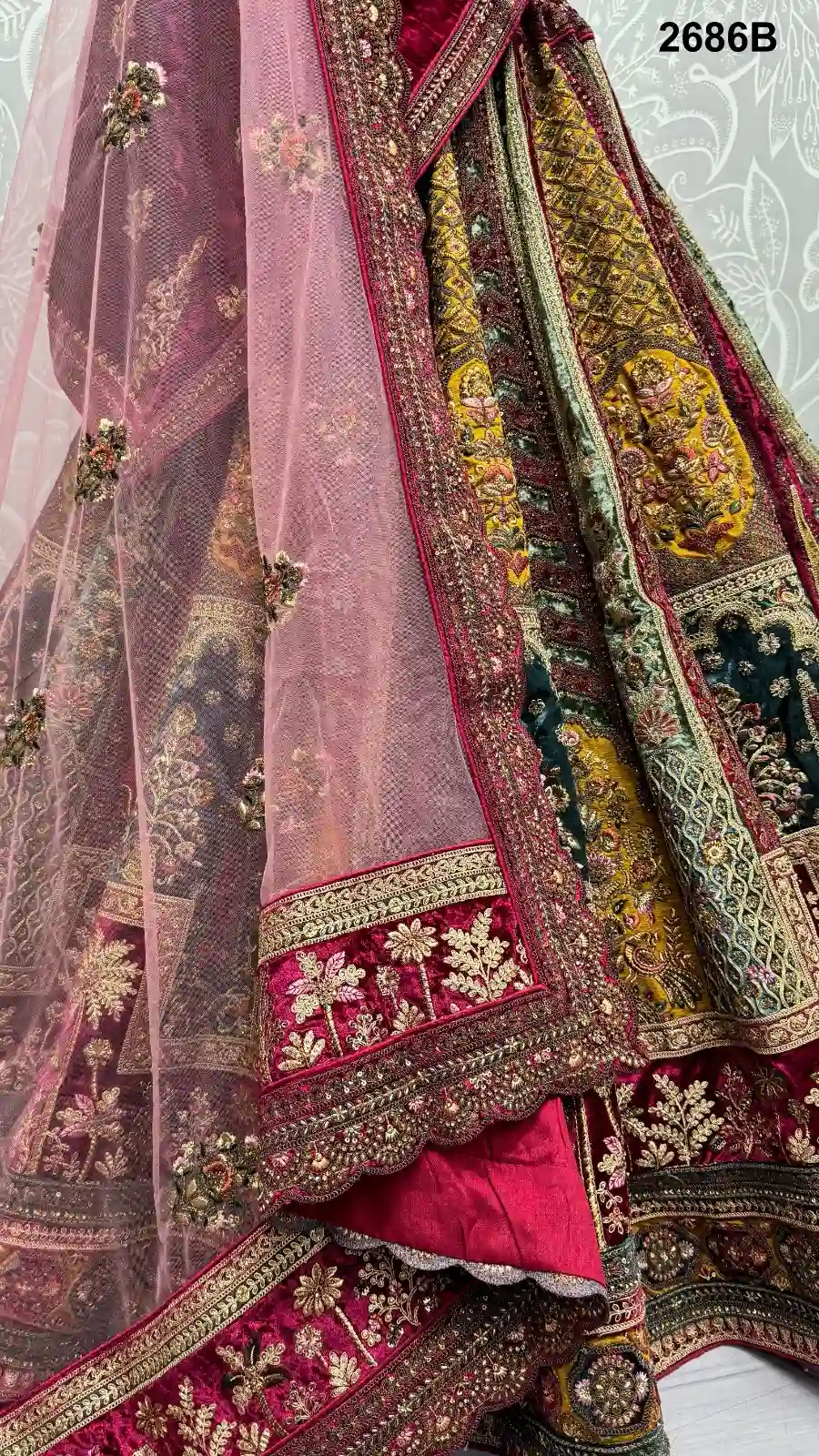 Anjani Art Designer Indian Bridal Velvet Lehenga Wholesale Catalog — Wholesale Lehenga, MPA wholesale from Surat - Gallery Image 3